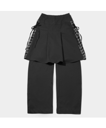 SOME PLACE（サムプレイス）の「オールデイデイジーサイドチェック配色ミディスカートレイヤードワイドフィットスカートパンツ_2COLOR（その他パンツ）」