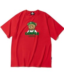 TRIPSHION（トリップション）の「キャンパーベアグラフィックTシャツ - レッド（Tシャツ/カットソー）」