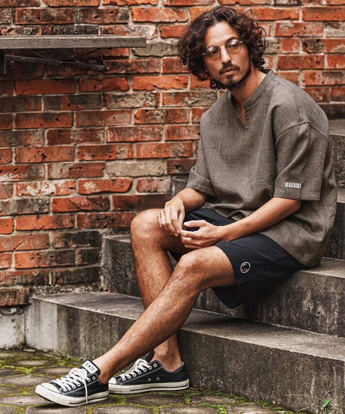 felkod(フィルコッド)の「mhs2478-Linen Like Fabric Key Neck Pullover Shirts プルオーバーシャツ(F26S170)(シャツ/ブラウス・メンズ・ホワイト/グレイッシュベージュ・S/M/L)」の13枚目の写真