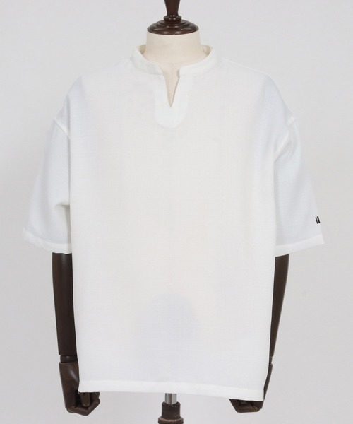 felkod(フィルコッド)の「mhs2478-Linen Like Fabric Key Neck Pullover Shirts プルオーバーシャツ(F26S170)(シャツ/ブラウス・メンズ・ホワイト/グレイッシュベージュ・S/M/L)」の14枚目の写真