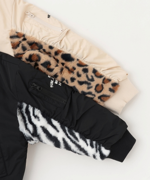 X-girl Stages（エックスガールステージス）の「【TBSドラマ フェイクマミー 着用アイテム】袖下ファー切替ブルゾン（ブルゾン・キッズ・ブラック/ホワイト系・130cm/140cm/90cm/110cm/120cm/100cm）」の22枚目の写真