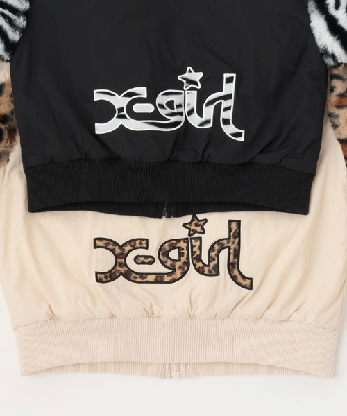 X-girl Stages（エックスガールステージス）の「【TBSドラマ フェイクマミー 着用アイテム】袖下ファー切替ブルゾン（ブルゾン・キッズ・ブラック/ホワイト系・130cm/140cm/90cm/110cm/120cm/100cm）」の19枚目の写真