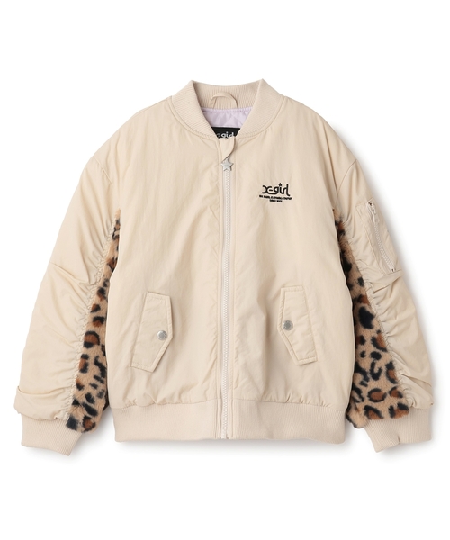 X-girl Stages（エックスガールステージス）の「【TBSドラマ フェイクマミー 着用アイテム】袖下ファー切替ブルゾン（ブルゾン・キッズ・ブラック/ホワイト系・130cm/140cm/90cm/110cm/120cm/100cm）」の15枚目の写真