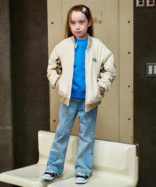 X-girl Stages（エックスガールステージス）の「【TBSドラマ フェイクマミー 着用アイテム】袖下ファー切替ブルゾン（ブルゾン・キッズ・ブラック/ホワイト系・130cm/140cm/90cm/110cm/120cm/100cm）」の12枚目の写真