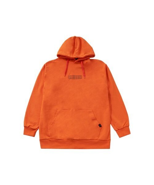 APOSTROPHE COMMA(アポストロフィコンマ)の「CONVEX センター ロゴ フードパーカー (オレンジ/チャコール)(パーカー・レディース・オレンジ・LARGE/MEDIUM)」の2枚目の写真