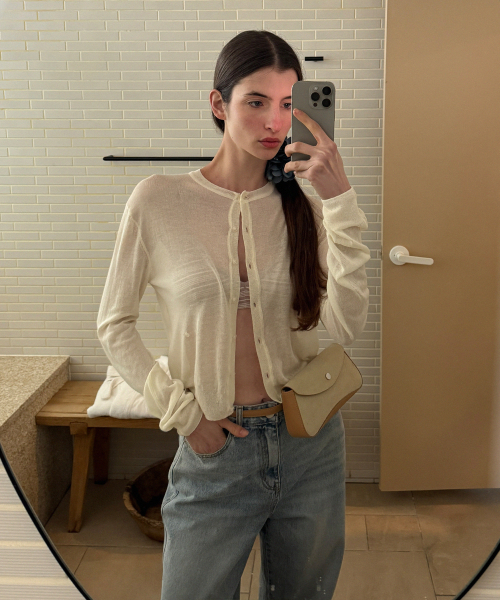 CLASSIC SHEER CARDIGAN - CREAM