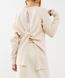 A_（エース）の「【A_/エース】バックツイストデザインクルーネックカットソー（Tシャツ/カットソー）」