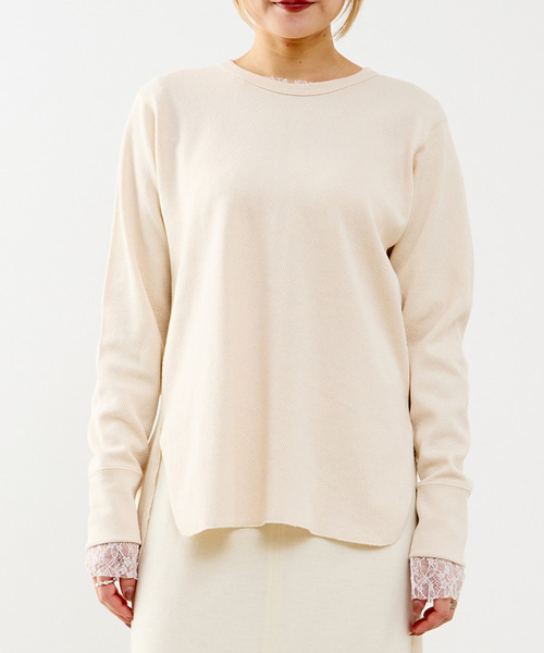 A_（エース）の「【A_/エース】バックツイストデザインクルーネックカットソー（Tシャツ/カットソー・レディース・ブラック/オフホワイト・FREE）」の3枚目の写真