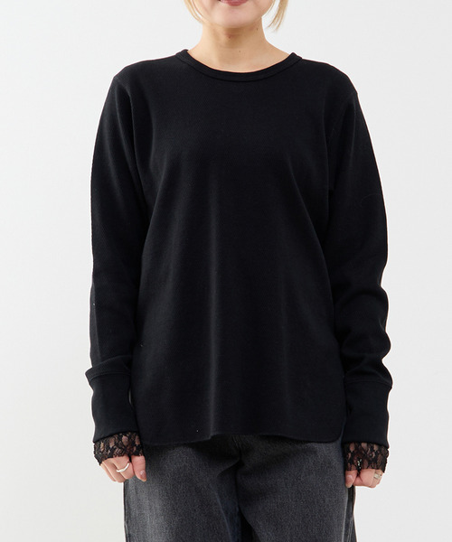 A_（エース）の「【A_/エース】バックツイストデザインクルーネックカットソー（Tシャツ/カットソー・レディース・ブラック/オフホワイト・FREE）」の14枚目の写真