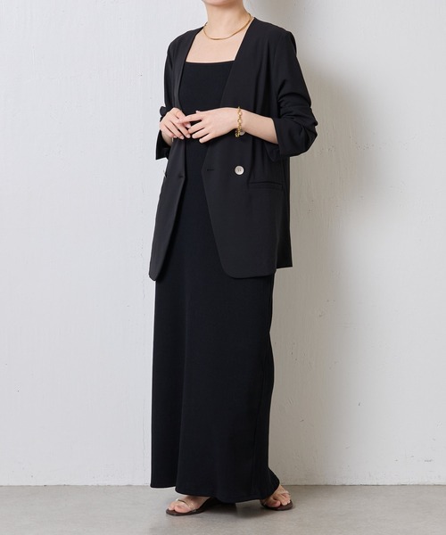 COLLAGE GALLARDAGALANTE(コラージュガリャルダガランテ)の「ジャージノーカラージャケット/セットアップ可/新色登場(ノーカラージャケット・レディース・ベージュ/ネイビー/ブラック・FREE)」の9枚目の写真