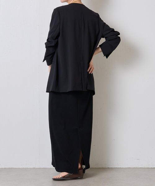 COLLAGE GALLARDAGALANTE(コラージュガリャルダガランテ)の「ジャージノーカラージャケット/セットアップ可/新色登場(ノーカラージャケット・レディース・ベージュ/ネイビー/ブラック・FREE)」の10枚目の写真