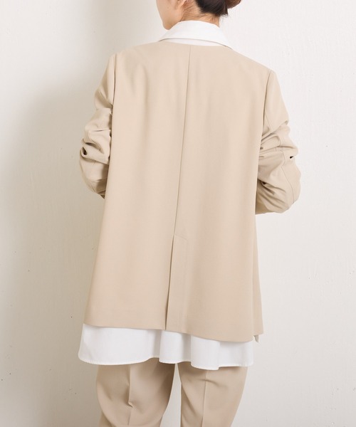 COLLAGE GALLARDAGALANTE(コラージュガリャルダガランテ)の「ジャージノーカラージャケット/セットアップ可/新色登場(ノーカラージャケット・レディース・ベージュ/ネイビー/ブラック・FREE)」の14枚目の写真