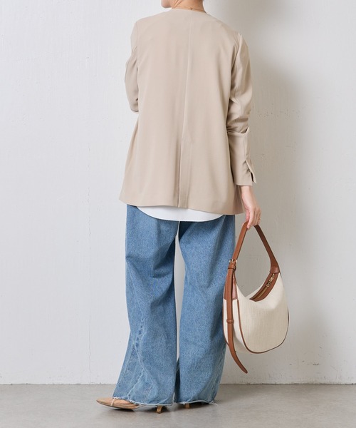 COLLAGE GALLARDAGALANTE(コラージュガリャルダガランテ)の「ジャージノーカラージャケット/セットアップ可/新色登場(ノーカラージャケット・レディース・ベージュ/ネイビー/ブラック・FREE)」の17枚目の写真