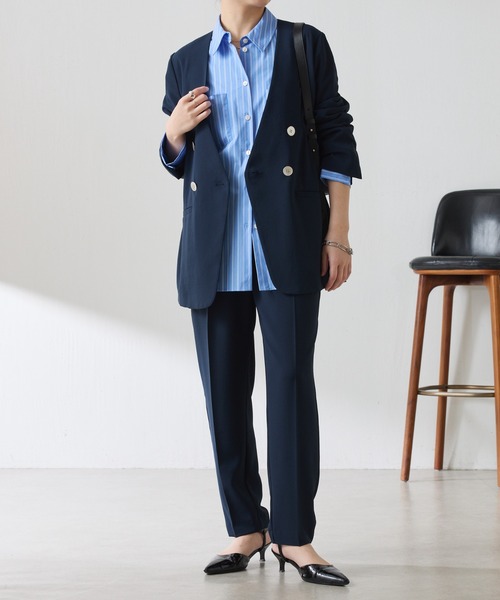 COLLAGE GALLARDAGALANTE(コラージュガリャルダガランテ)の「ジャージノーカラージャケット/セットアップ可/新色登場(ノーカラージャケット・レディース・ベージュ/ネイビー/ブラック・FREE)」の20枚目の写真