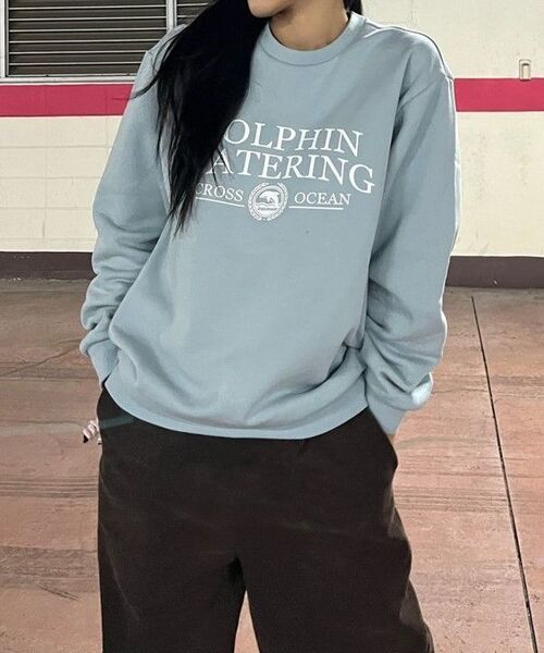 DOLPHIN WAVE APPAREL(ドルフィンウェーブアパレル)の「ドルフィンウォータリングエッセンシャル裏起毛スウェットシャツブルー(スウェット・メンズ・その他・X-LARGE/MEDIUM/LARGE)」の2枚目の写真