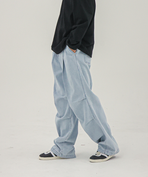 THESTORI(ザ・ストリ)の「ピンタックパラシュートパンツ(ライトブルー)(デニムパンツ・メンズ・その他・1(M)/2(L)/3(XL))」の3枚目の写真
