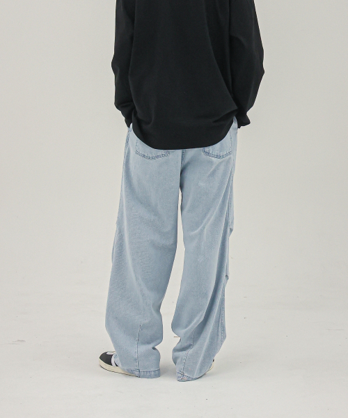 THESTORI(ザ・ストリ)の「ピンタックパラシュートパンツ(ライトブルー)(デニムパンツ・メンズ・その他・1(M)/2(L)/3(XL))」の4枚目の写真