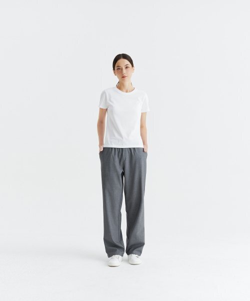WHOLOVESART(フーラブズアート)の「Unisex semi-wide banding slacks - light gray(スラックス・レディース・その他・SMALL/MEDIUM/LARGE/X-LARGE/XX-LARGE)」の5枚目の写真