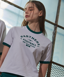 GALEX（ギャレックス）の「Football Lettering Women's Crop Ringer Short Sleeve Ivory GA5627 IV（Tシャツ/カットソー）」