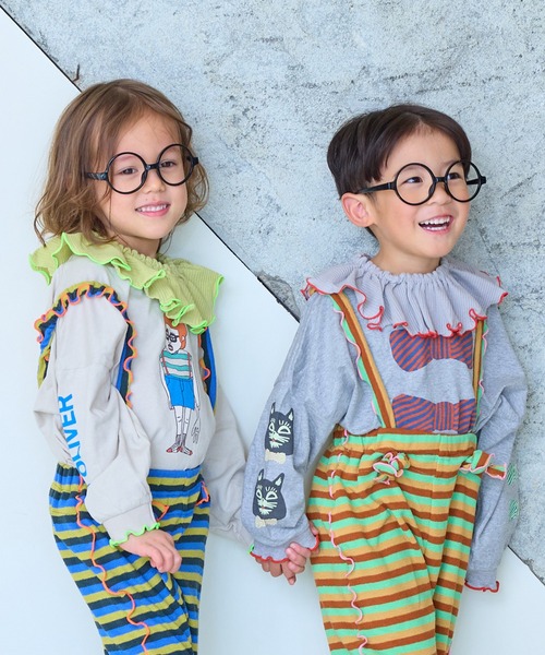 MARKEY'S(マーキーズ)の「ソデリブビッグロンT/前後プリント(Tシャツ/カットソー・キッズ・ライトピンク/アイボリー/オフホワイト/杢グレー・90/100/110/120/130/140/150)」の12枚目の写真