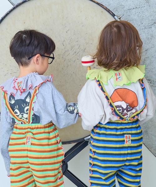 MARKEY'S(マーキーズ)の「ソデリブビッグロンT/前後プリント(Tシャツ/カットソー・キッズ・ライトピンク/アイボリー/オフホワイト/杢グレー・90/100/110/120/130/140/150)」の13枚目の写真