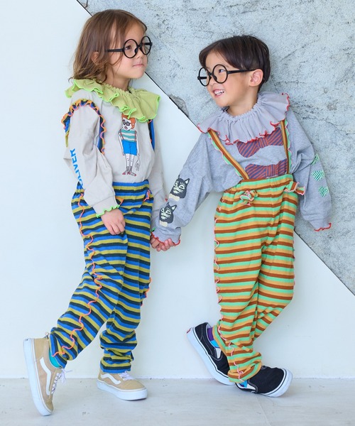 MARKEY'S(マーキーズ)の「ソデリブビッグロンT/前後プリント(Tシャツ/カットソー・キッズ・ライトピンク/アイボリー/オフホワイト/杢グレー・90/100/110/120/130/140/150)」の14枚目の写真