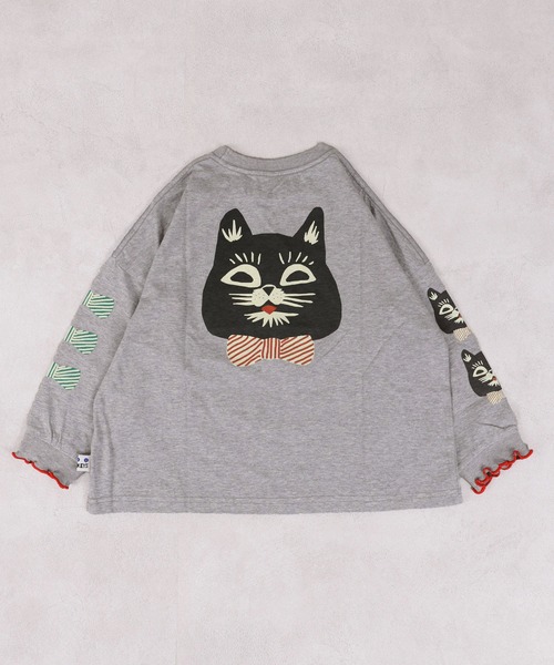 MARKEY'S(マーキーズ)の「ソデリブビッグロンT/前後プリント(Tシャツ/カットソー・キッズ・ライトピンク/アイボリー/オフホワイト/杢グレー・90/100/110/120/130/140/150)」の16枚目の写真