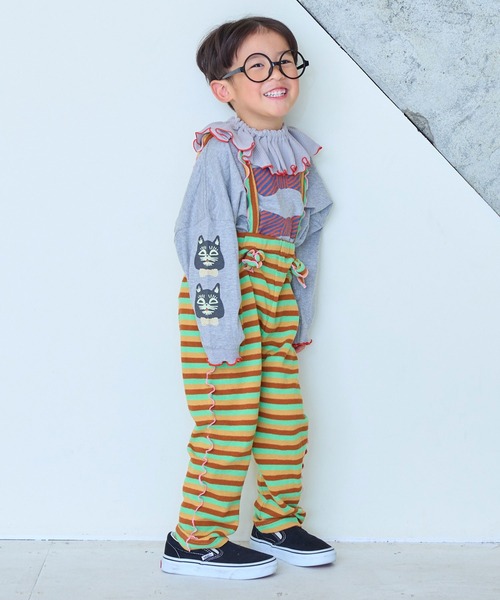 MARKEY'S(マーキーズ)の「ソデリブビッグロンT/前後プリント(Tシャツ/カットソー・キッズ・ライトピンク/アイボリー/オフホワイト/杢グレー・90/100/110/120/130/140/150)」の18枚目の写真