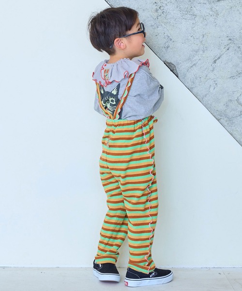 MARKEY'S(マーキーズ)の「ソデリブビッグロンT/前後プリント(Tシャツ/カットソー・キッズ・ライトピンク/アイボリー/オフホワイト/杢グレー・90/100/110/120/130/140/150)」の19枚目の写真