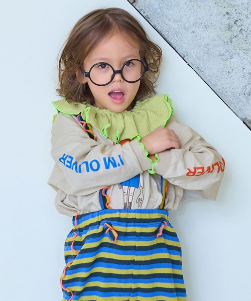 MARKEY'S(マーキーズ)の「ソデリブビッグロンT/前後プリント(Tシャツ/カットソー・キッズ・ライトピンク/アイボリー/オフホワイト/杢グレー・90/100/110/120/130/140/150)」の22枚目の写真