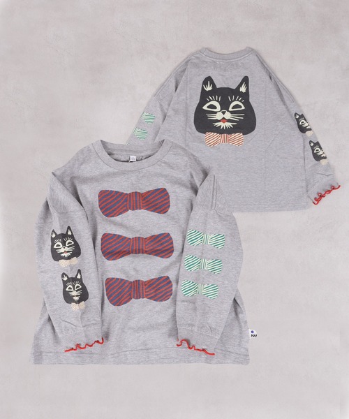 MARKEY'S(マーキーズ)の「ソデリブビッグロンT/前後プリント(Tシャツ/カットソー・キッズ・ライトピンク/アイボリー/オフホワイト/杢グレー・90/100/110/120/130/140/150)」の15枚目の写真