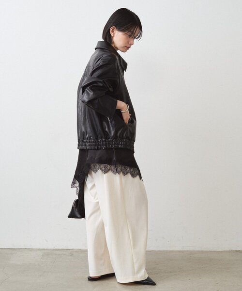 セール】サテンレースアシメキャミ（シャツ/ブラウス）｜LOUNGEDRESS