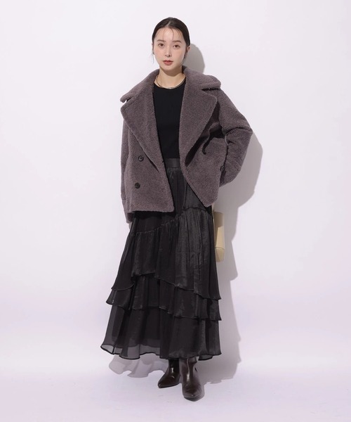 Mystrada(マイストラーダ)の「シアーランダムティアードスカート(スカート・レディース・ブラック/ホワイト・38/36/34)」の10枚目の写真