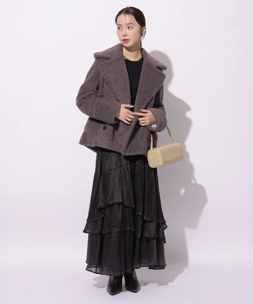 Mystrada(マイストラーダ)の「シアーランダムティアードスカート(スカート・レディース・ブラック/ホワイト・38/36/34)」の11枚目の写真