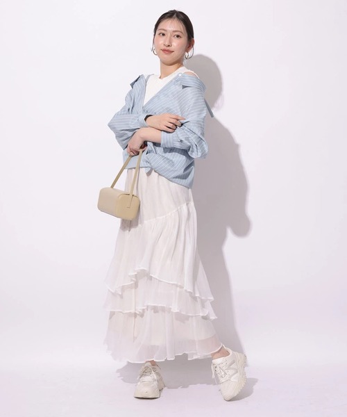 Mystrada(マイストラーダ)の「シアーランダムティアードスカート(スカート・レディース・ブラック/ホワイト・38/36/34)」の17枚目の写真