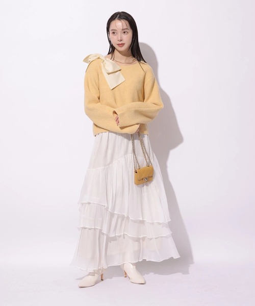 Mystrada(マイストラーダ)の「シアーランダムティアードスカート(スカート・レディース・ブラック/ホワイト・38/36/34)」の22枚目の写真