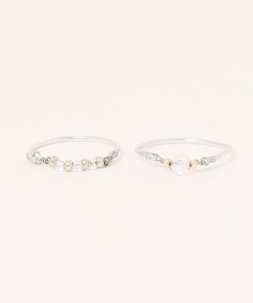 tone（トーン）の「【marumusubi】glass beads ring(MA)（リング・レディース・クリア/シルバー・FREE）」の2枚目の写真