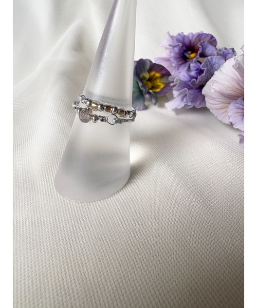 tone（トーン）の「【marumusubi】glass beads ring(MA)（リング・レディース・クリア/シルバー・FREE）」の3枚目の写真