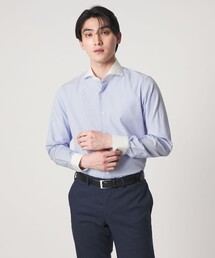 グラフチェック クレリック ホリゾンタルワイドカラーシャツ-イージーケア-＜A DAY IN THE LIFE＞