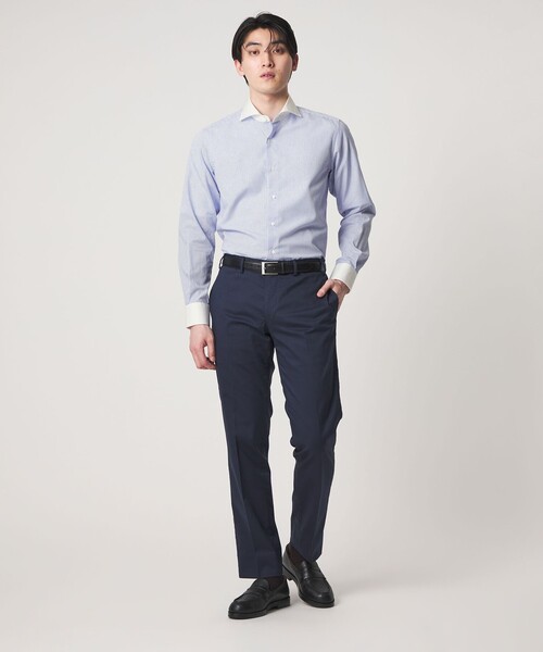 A DAY IN THE LIFE UNITED ARROWS(アデイインザライフユナイテッドアローズ)の「グラフチェック クレリック ホリゾンタルワイドカラーシャツ-イージーケア-<A DAY IN THE LIFE>(シャツ/ブラウス・メンズ・コバルトブルー・42cm/37cm/39cm/40cm/38cm/41cm)」の12枚目の写真