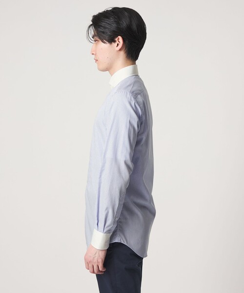 A DAY IN THE LIFE UNITED ARROWS(アデイインザライフユナイテッドアローズ)の「グラフチェック クレリック ホリゾンタルワイドカラーシャツ-イージーケア-<A DAY IN THE LIFE>(シャツ/ブラウス・メンズ・コバルトブルー・42cm/37cm/39cm/40cm/38cm/41cm)」の15枚目の写真