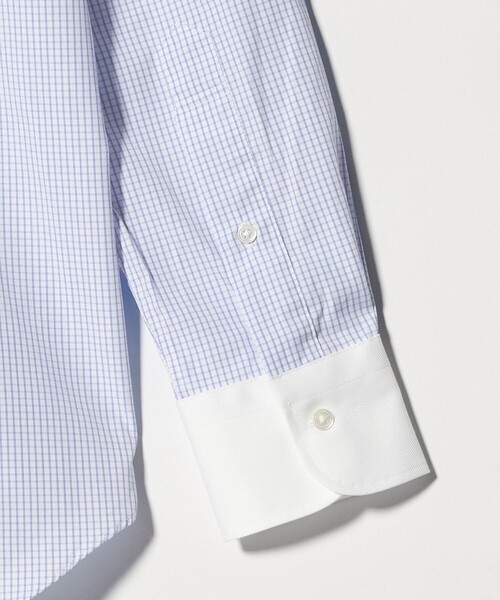 A DAY IN THE LIFE UNITED ARROWS(アデイインザライフユナイテッドアローズ)の「グラフチェック クレリック ホリゾンタルワイドカラーシャツ-イージーケア-<A DAY IN THE LIFE>(シャツ/ブラウス・メンズ・コバルトブルー・42cm/37cm/39cm/40cm/38cm/41cm)」の3枚目の写真