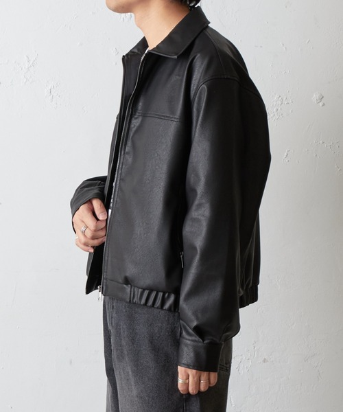 COLONY 2139（コロニートゥーワンスリーナイン）の「フェイクレザージップショートブルゾン（ブルゾン・メンズ・ブラック/ブラウン・MEDIUM/LARGE）」の13枚目の写真