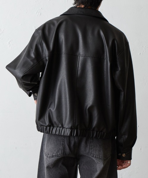 COLONY 2139（コロニートゥーワンスリーナイン）の「フェイクレザージップショートブルゾン（ブルゾン・メンズ・ブラック/ブラウン・MEDIUM/LARGE）」の14枚目の写真