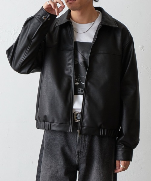 COLONY 2139（コロニートゥーワンスリーナイン）の「フェイクレザージップショートブルゾン（ブルゾン・メンズ・ブラック/ブラウン・MEDIUM/LARGE）」の12枚目の写真