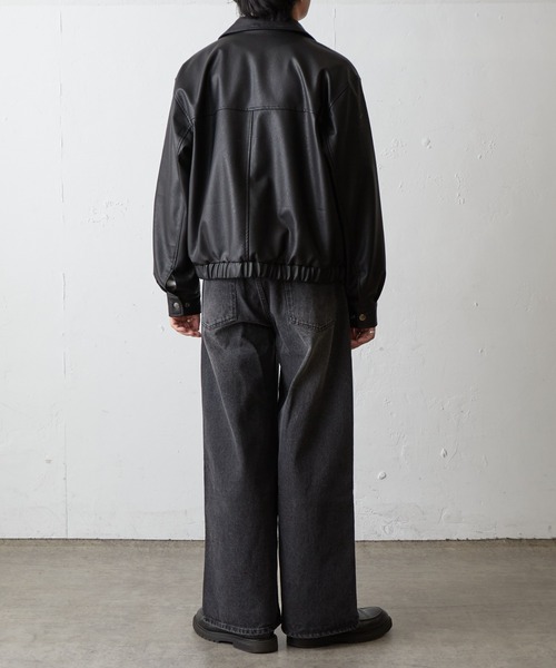 COLONY 2139（コロニートゥーワンスリーナイン）の「フェイクレザージップショートブルゾン（ブルゾン・メンズ・ブラック/ブラウン・MEDIUM/LARGE）」の18枚目の写真