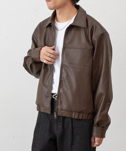 COLONY 2139（コロニートゥーワンスリーナイン）の「フェイクレザージップショートブルゾン（ブルゾン・メンズ・ブラック/ブラウン・MEDIUM/LARGE）」の21枚目の写真