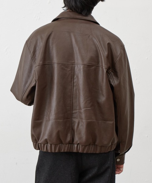 COLONY 2139（コロニートゥーワンスリーナイン）の「フェイクレザージップショートブルゾン（ブルゾン・メンズ・ブラック/ブラウン・MEDIUM/LARGE）」の22枚目の写真