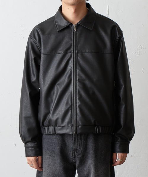 COLONY 2139（コロニートゥーワンスリーナイン）の「フェイクレザージップショートブルゾン（ブルゾン・メンズ・ブラック/ブラウン・MEDIUM/LARGE）」の4枚目の写真