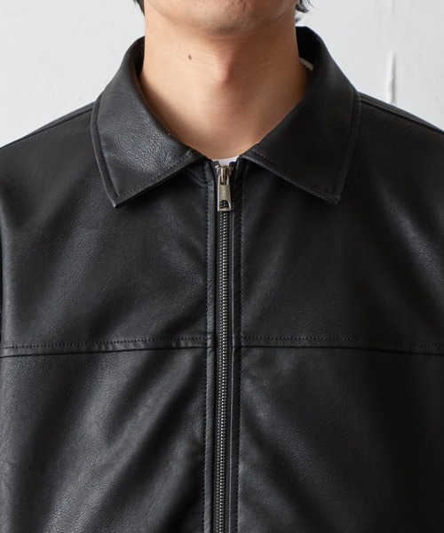 COLONY 2139（コロニートゥーワンスリーナイン）の「フェイクレザージップショートブルゾン（ブルゾン・メンズ・ブラック/ブラウン・MEDIUM/LARGE）」の7枚目の写真